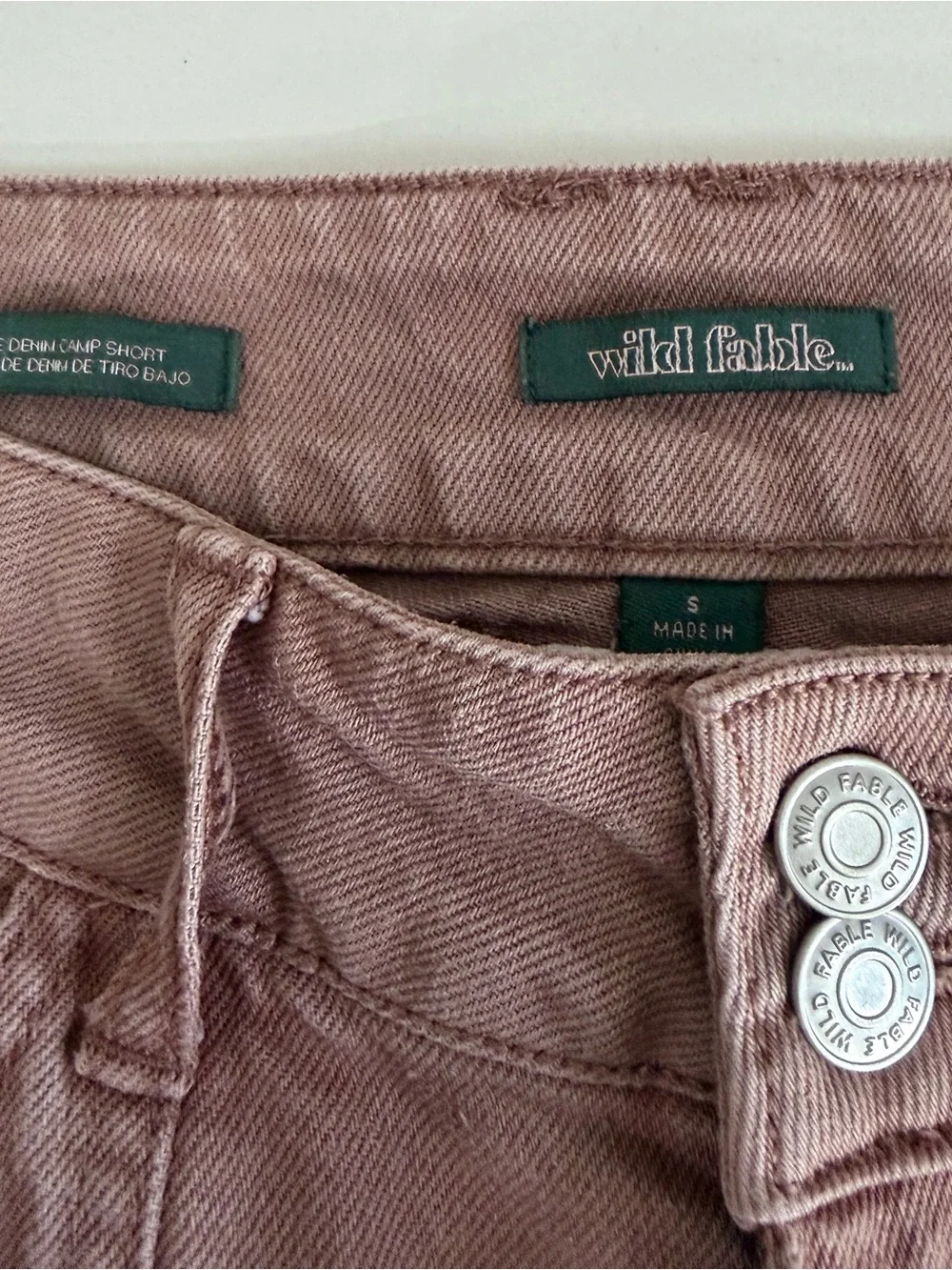 Wild Fable Cargo Denim Jean Shorts Size S Small 4 High Waisted Cotton Mauve